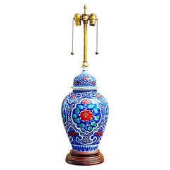 Retro Regency Marbro Floral Table Lamp