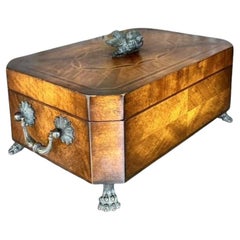 Vintage Regency Marquetry Lovebird Box After Theodore Alexander