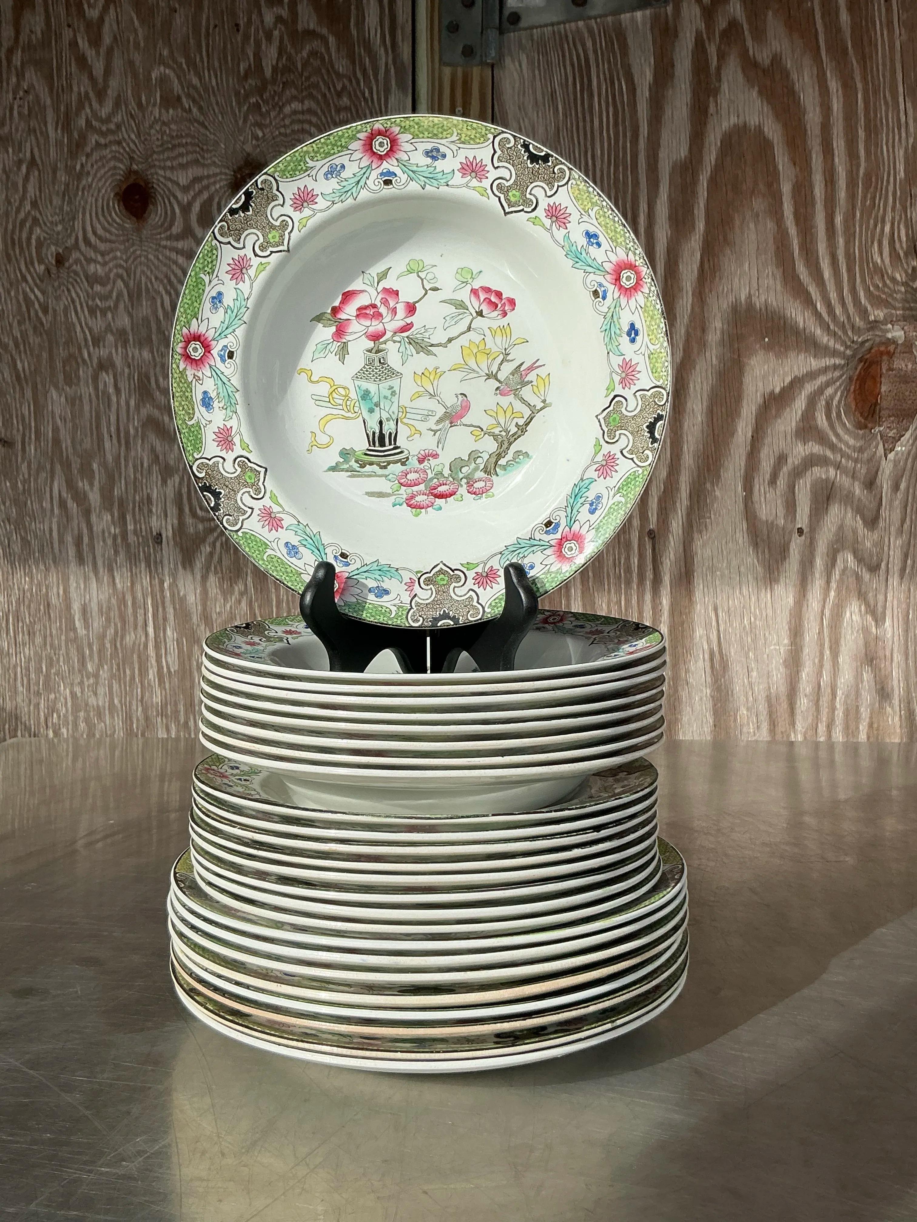Vintage Regency Masons Mandarin English China für 8- 24 Pieces (Britisch) im Angebot