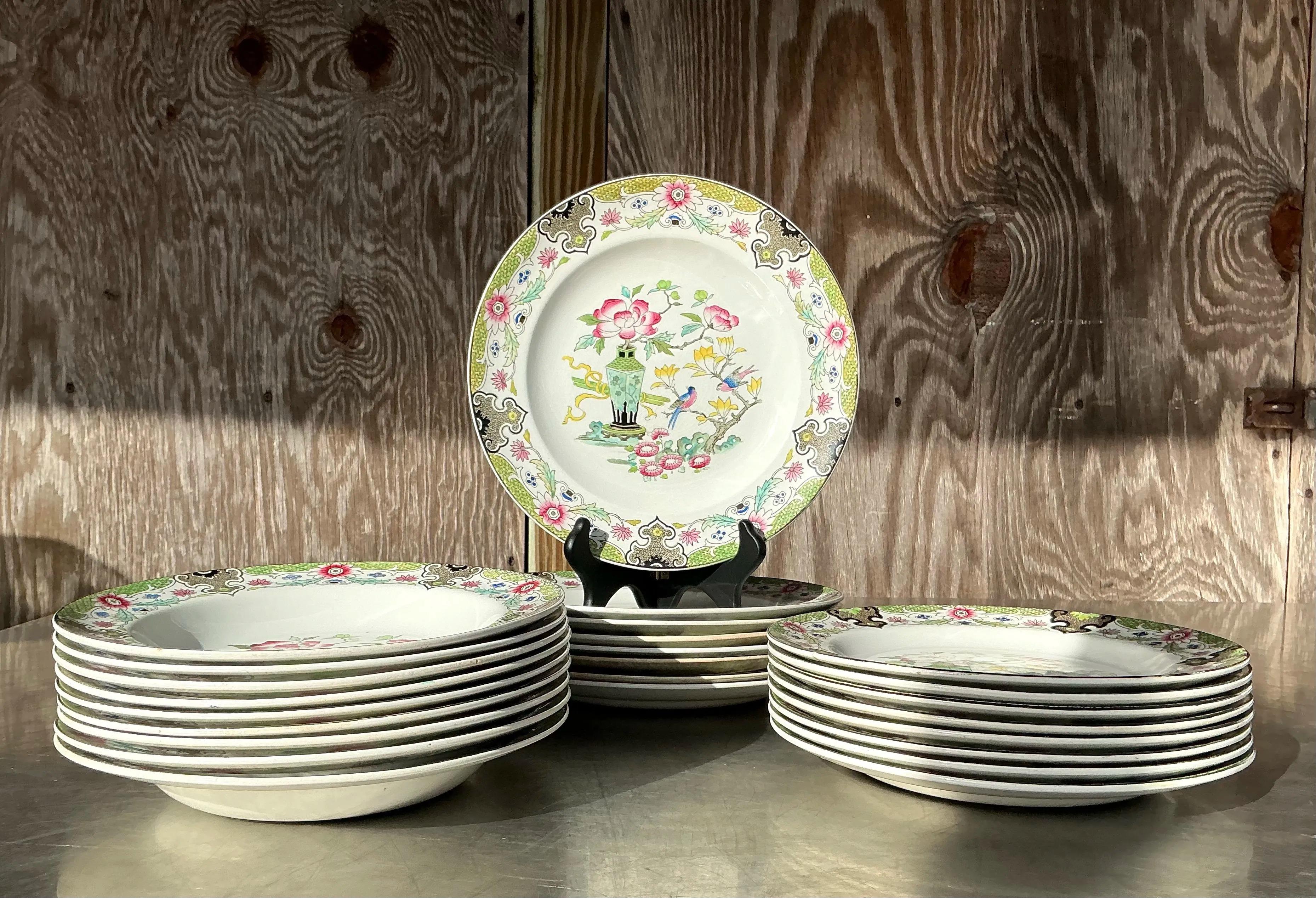 Vintage Regency Masons Mandarin English China für 8- 24 Pieces (Porzellan) im Angebot
