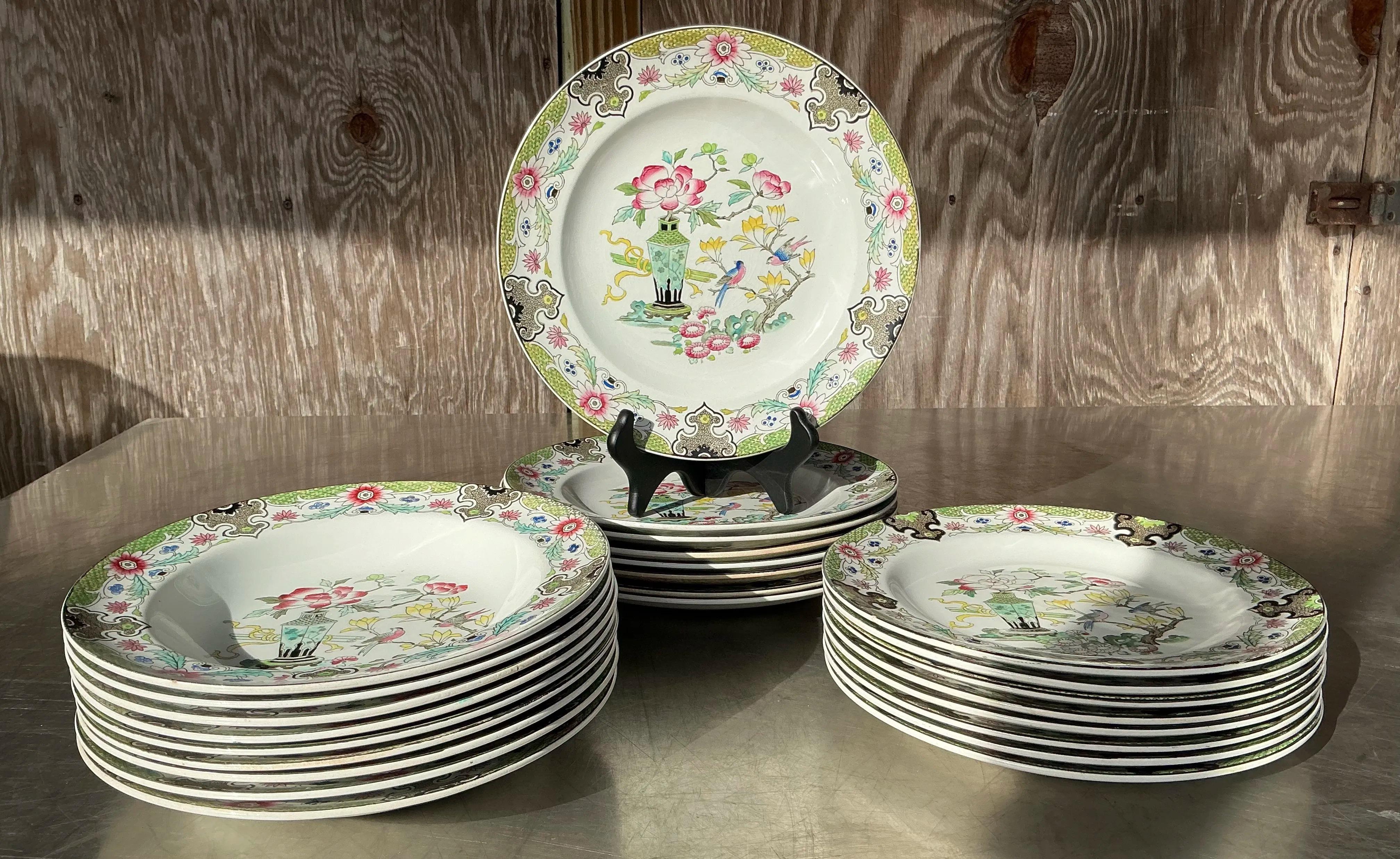 Vintage Regency Masons Mandarin English China für 8- 24 Pieces im Angebot 2