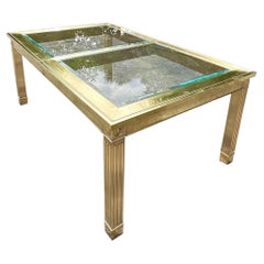 Vintage Regency Mastercraft Brass and Glass Dining Table
