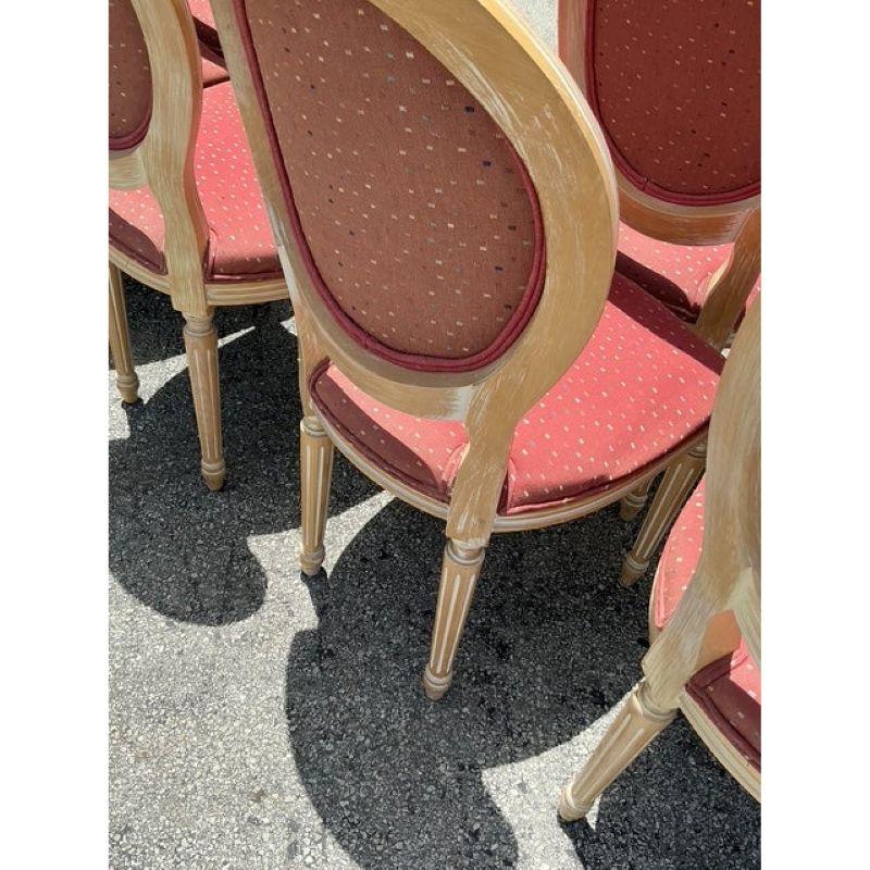 American Vintage Regency Medallion Back Dining Chairs - Set of 8 For Sale