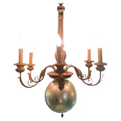 Lampadario vintage in vetro di mercurio Regency