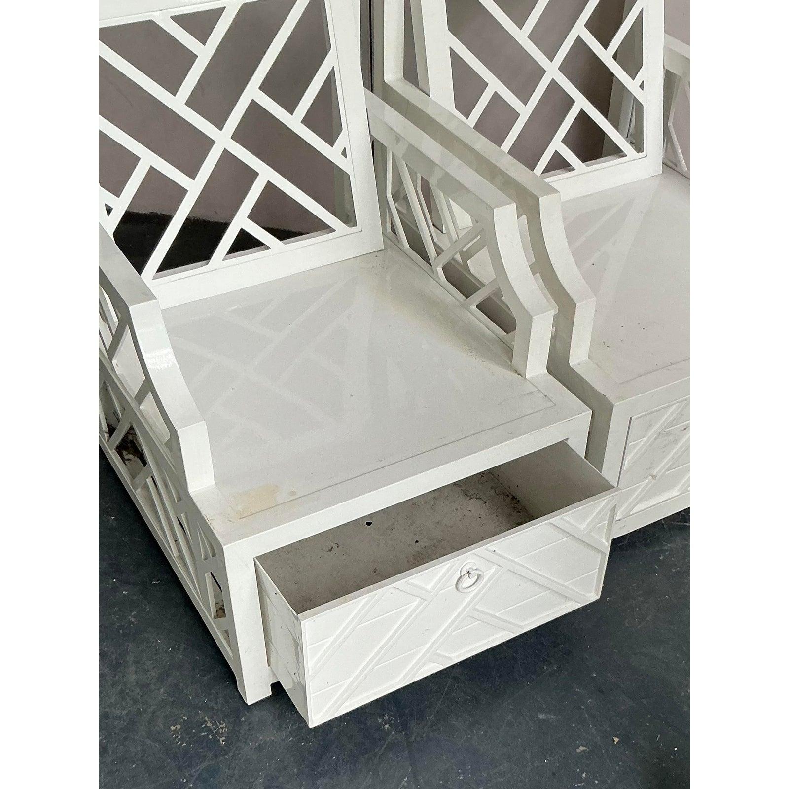 American Vintage Regency Miles Redd for Ballard Cast Aluminum “Bermuda” Lounge Chairs-4pc For Sale