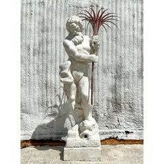 Vintage Regency Monumental Cast Concrete Statue of Neptune