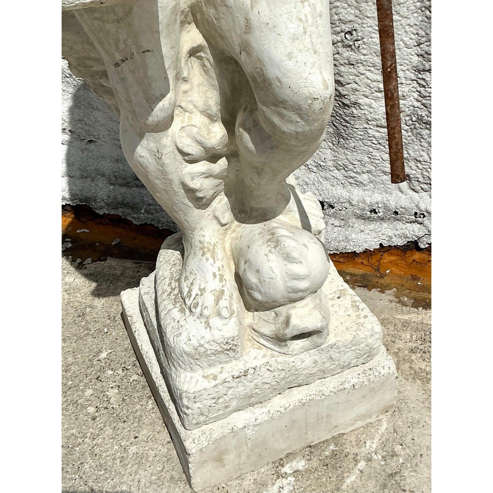 Fer Statue monumentale de Neptune en béton coulé vintage de style Régence en vente