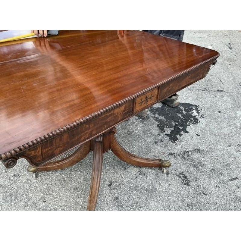 Vintage Regency Monumental Extendable Duncan Phyfe Table In Good Condition In West Palm Beach, FL