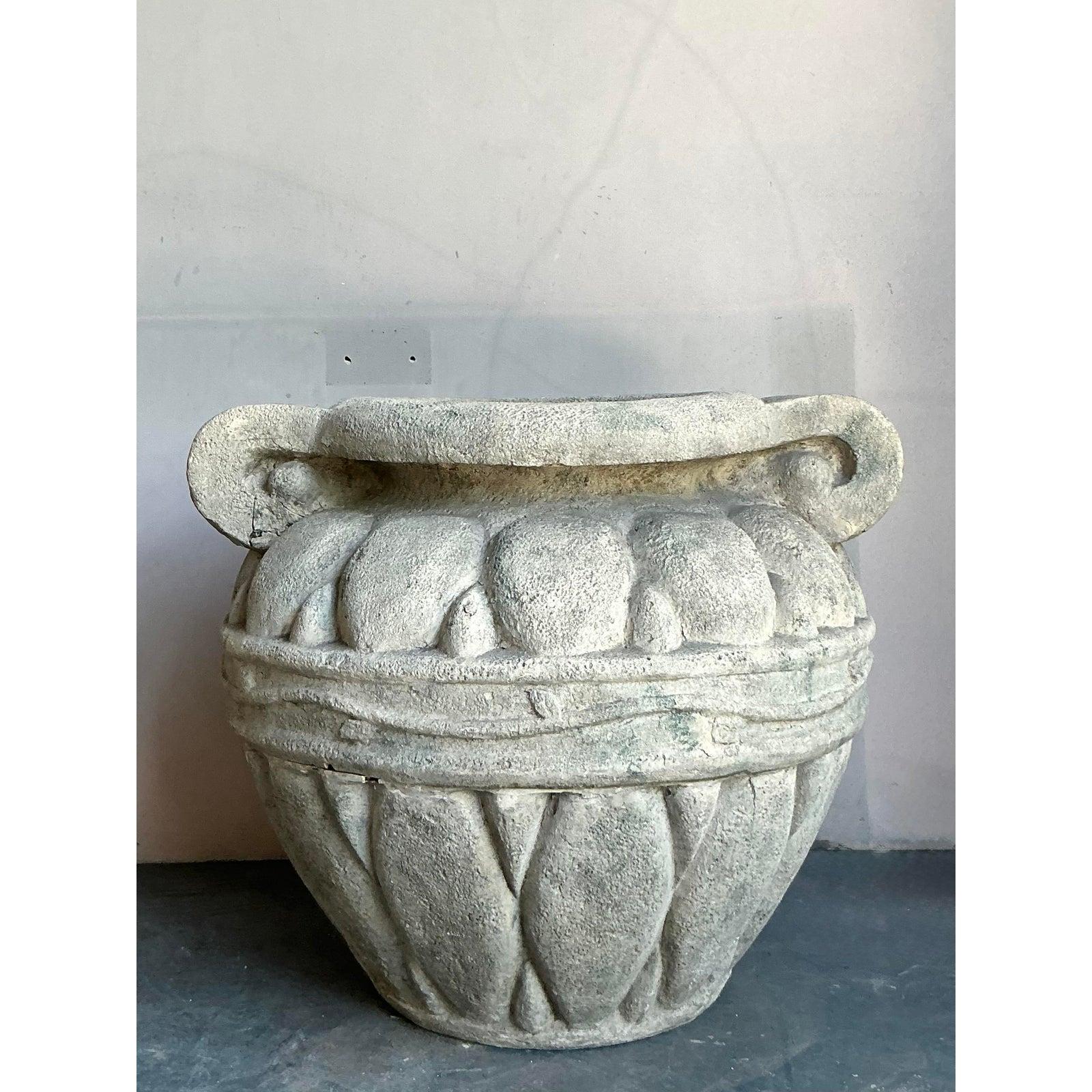 American Vintage Regency Monumental Fiberglass Planter For Sale