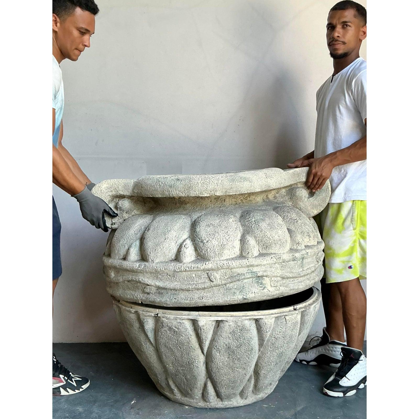 20th Century Vintage Regency Monumental Fiberglass Planter For Sale