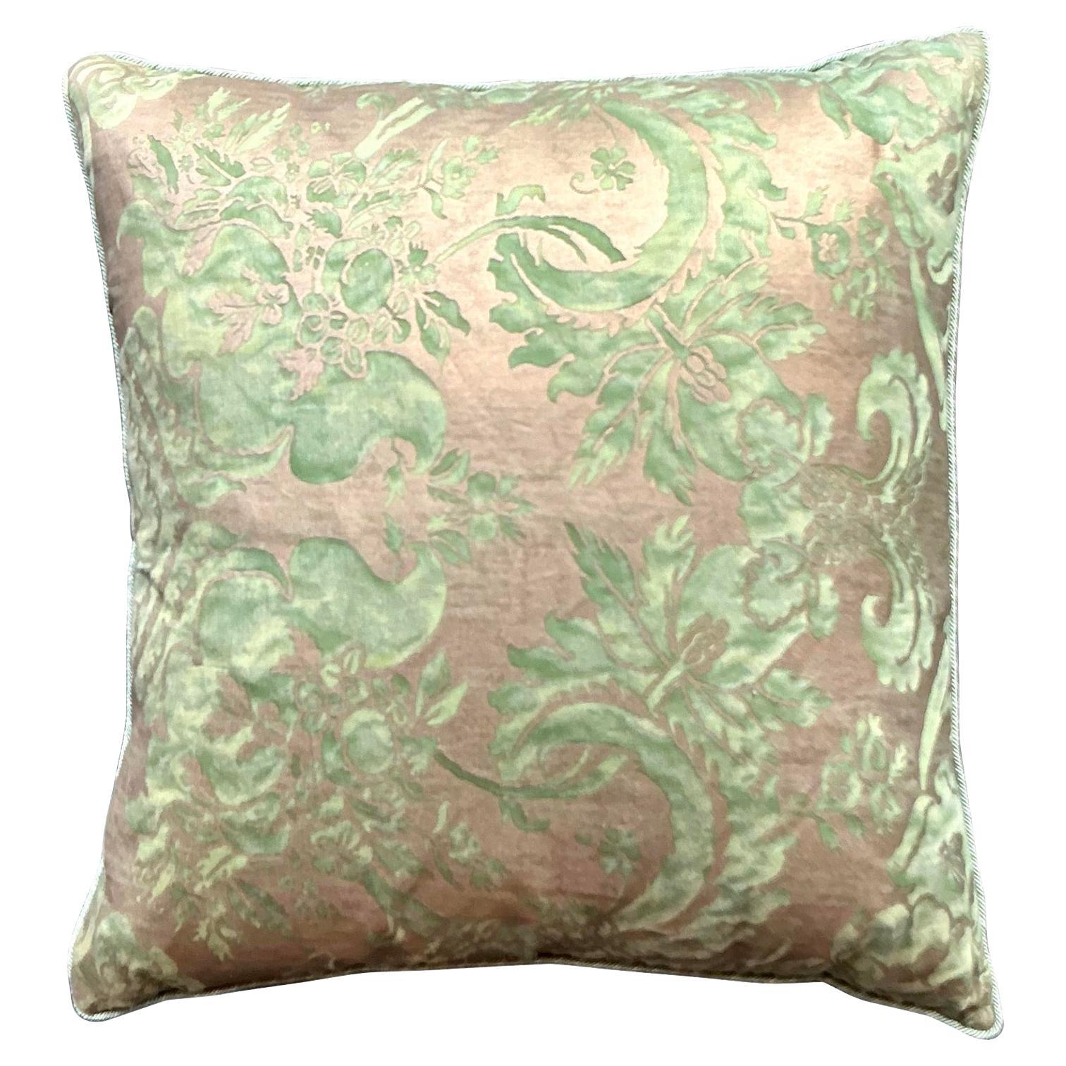 Vintage Regency Monumental Fortuny Silk Throw Pillow