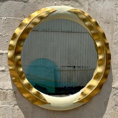 Vintage Regency Monumental Gilt Laurel Leaf Mirror