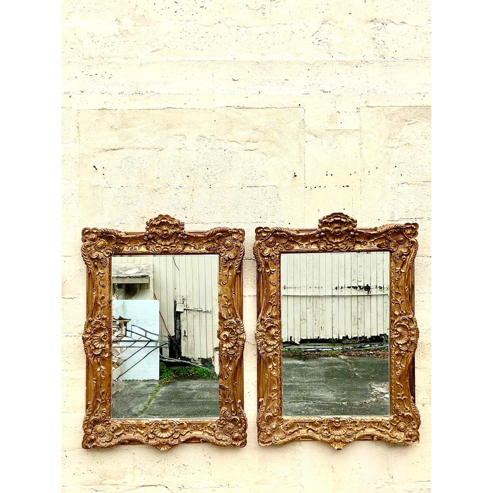 Specchi monumentali dorati d'epoca Regency - una coppia In condizioni buone in vendita a west palm beach, FL