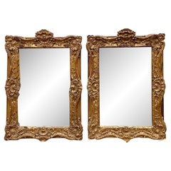 Vintage Regency Monumental Gilt Mirrors - a Pair