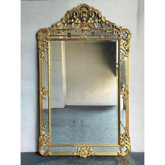 Vintage Regency Monumental Gilt Tipped Floor Mirror