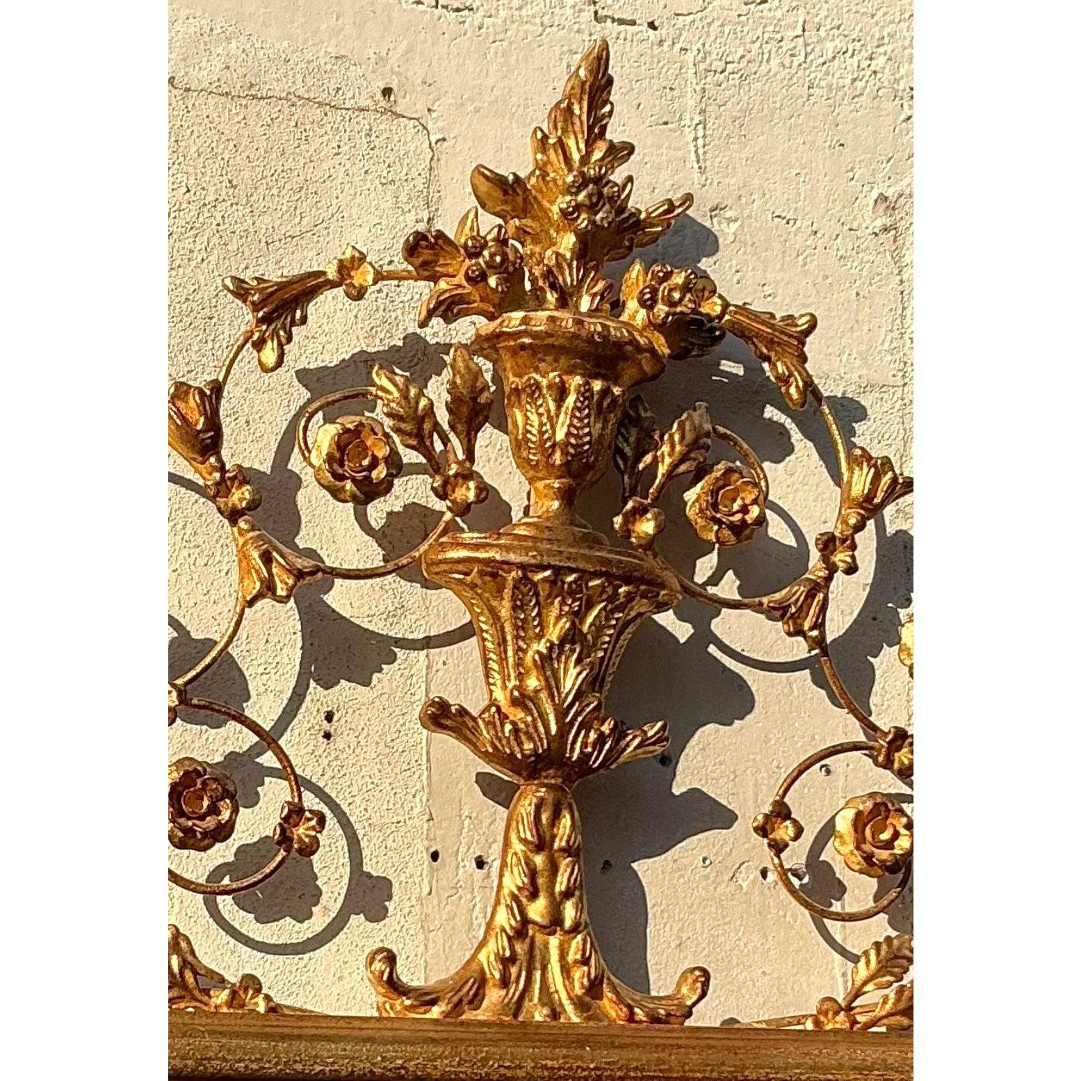 Specchio monumentale d'epoca Regency con vite dorata orizzontale in vendita 1