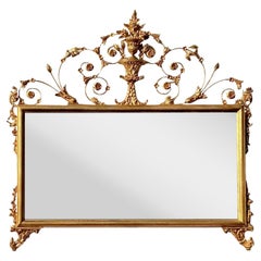 Vintage Regency Monumental Horizontal Gilt Vine Mirror