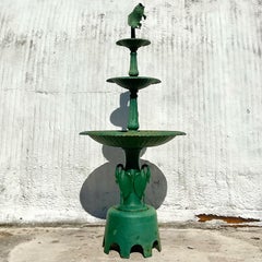 Vintage Regency Monumental Painted Wrought Iron Fountain