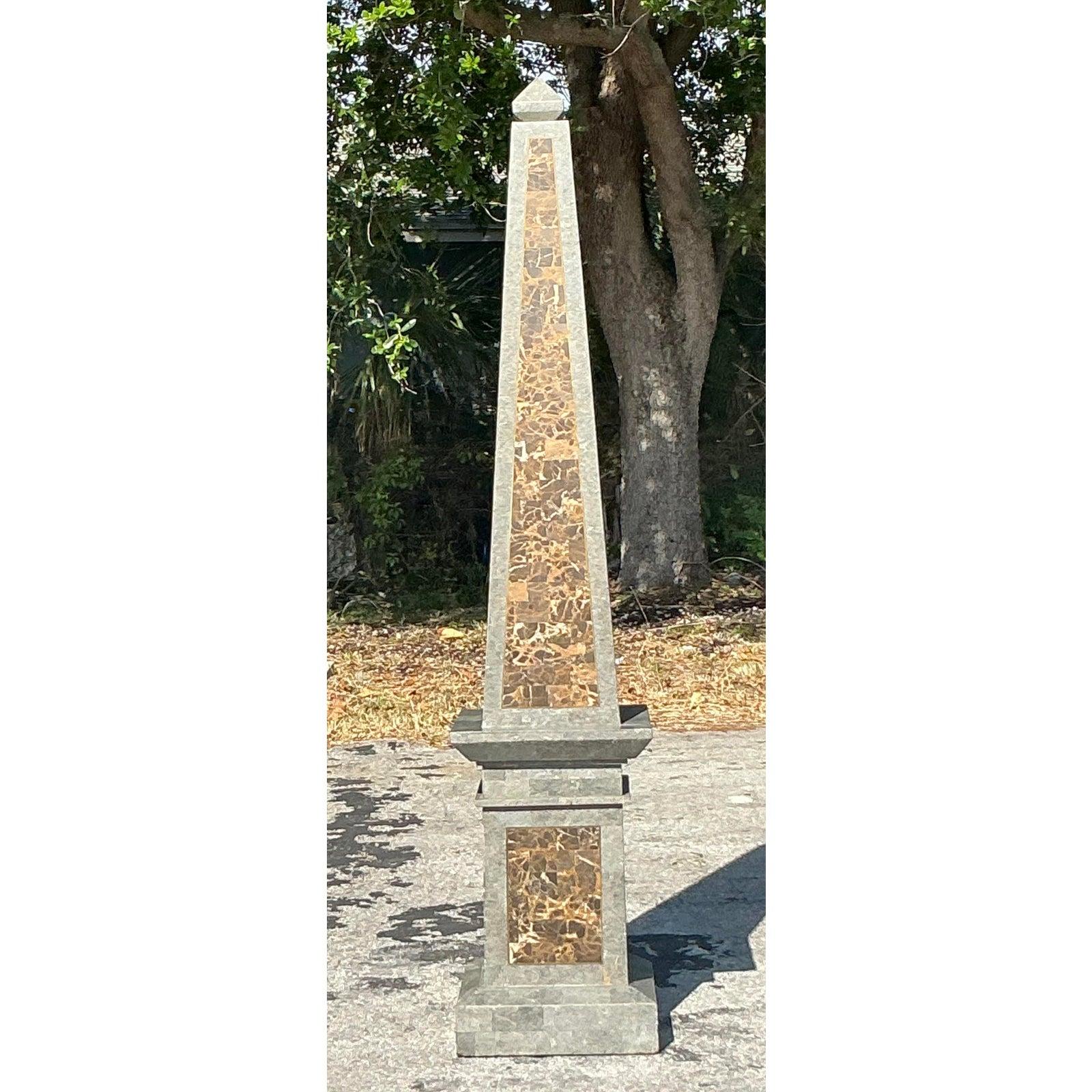Vintage Regency Monumental Stein Obelisk 1