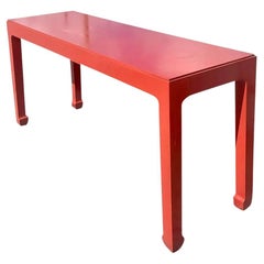 Vintage Regency Moroccan Red Lacquered Ming Console Table