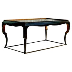 Antique Regency Nancy Corzine Black Lacquer and Gilt Coffee Table