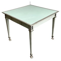 Vintage Regency Nancy Corzine Leather Top Game Table