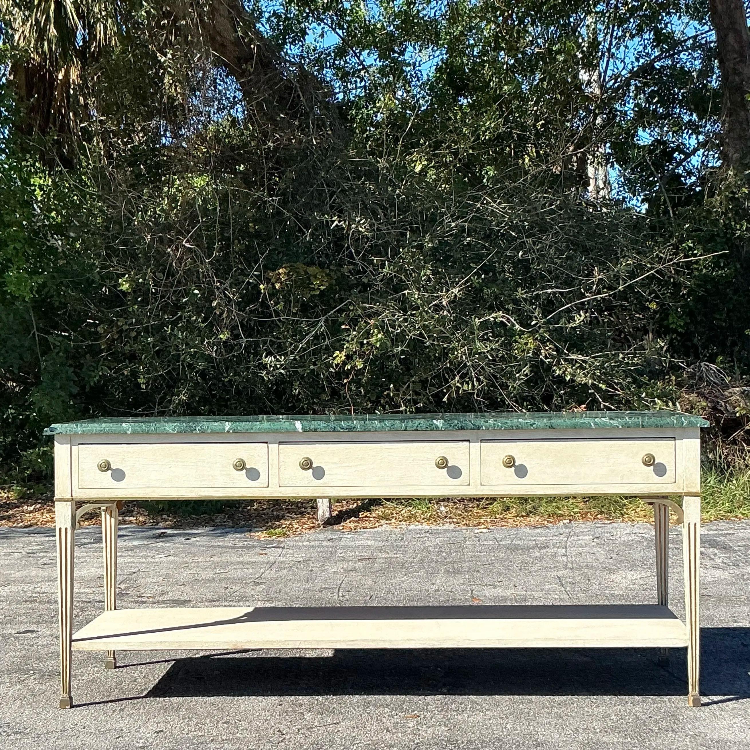 20th Century Vintage Regency Niermann Weeks Large Baltic Console For Sale