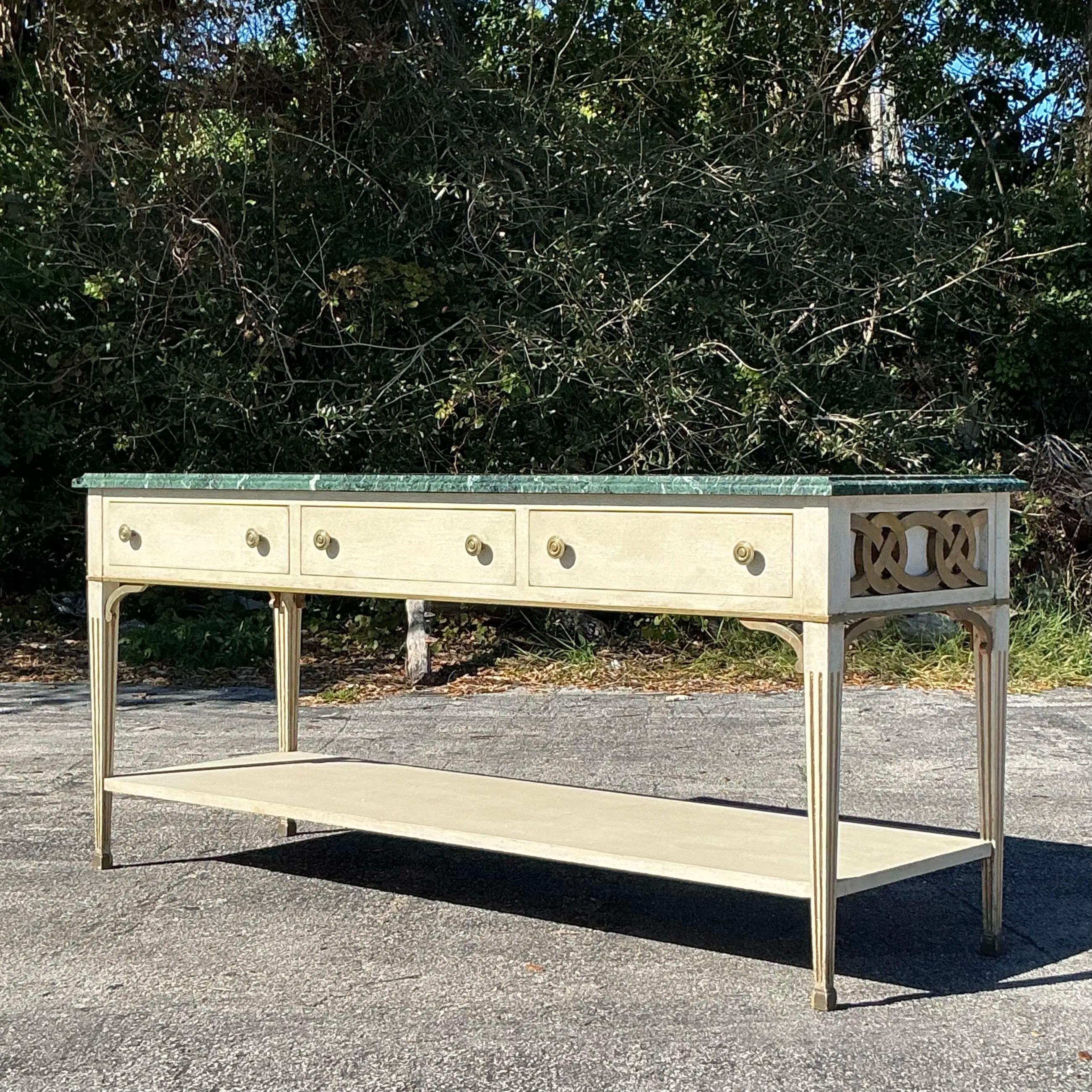 Vintage Regency Niermann Weeks Large Baltic Console For Sale 1