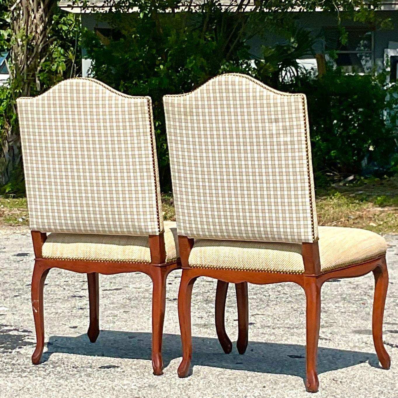 20ième siècle Paire de chaises d'appoint vintage Regency Niermann Weeks en forme de Z en vente