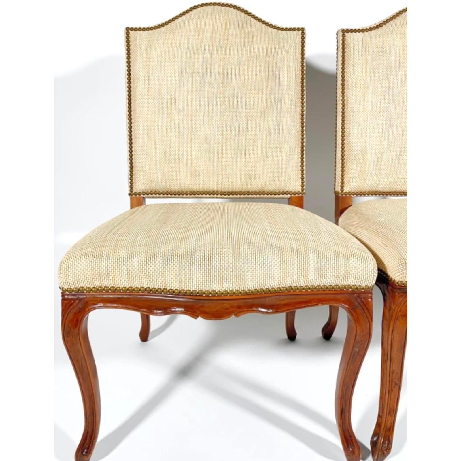 Tissu d'ameublement Paire de chaises d'appoint vintage Regency Niermann Weeks en forme de Z en vente