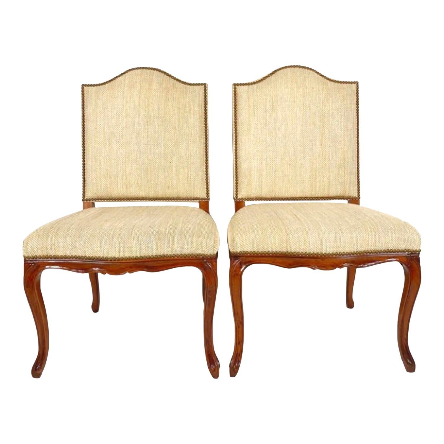 Paire de chaises d'appoint vintage Regency Niermann Weeks en forme de Z