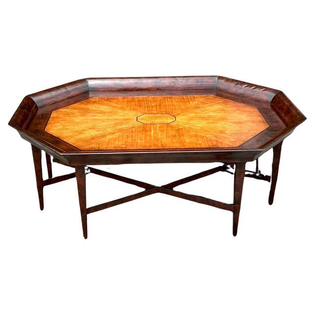 Tabel Desil Vintage Octagonal Coffee Table, Wood, Italian Design, Mid-20th Century ...