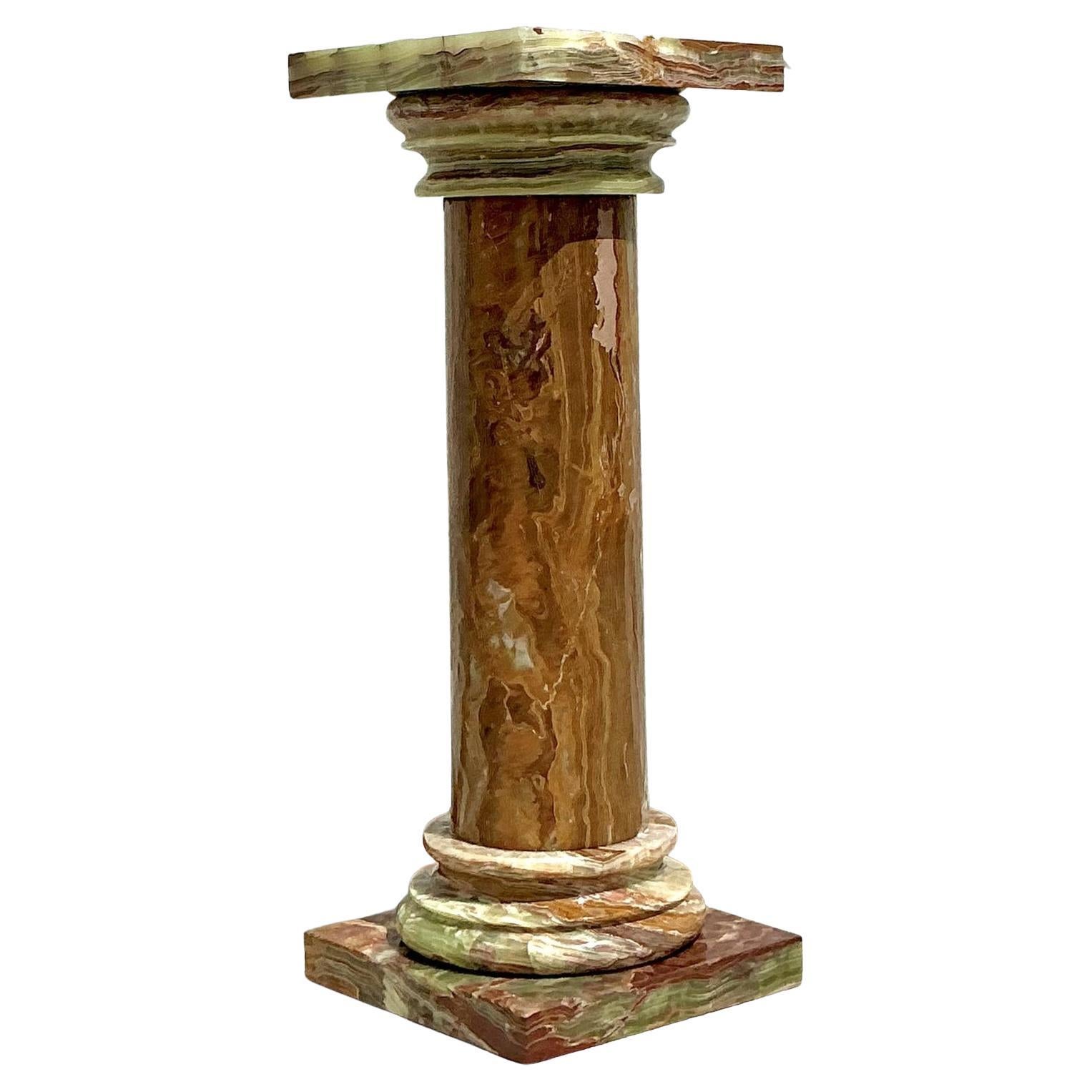 Piédestal Regency vintage en onyx
