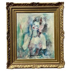 Vintage Regency Original Impressionist Portrait of Dancer