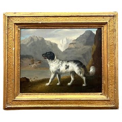 Vintage Regency Original Oil Paintings of Dog