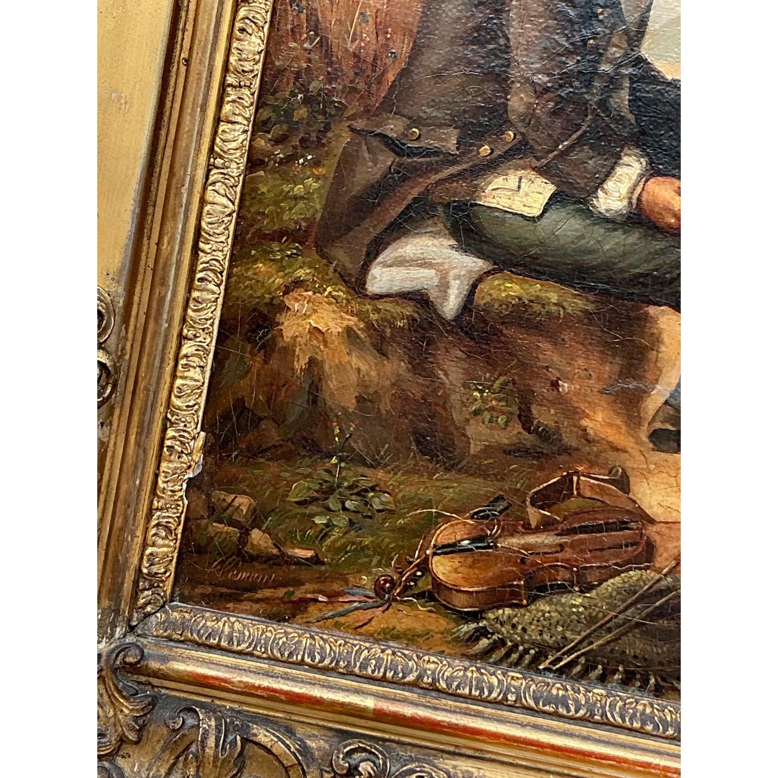 Vintage Regency Original Ölgemälde des Menschen (20. Jahrhundert) im Angebot