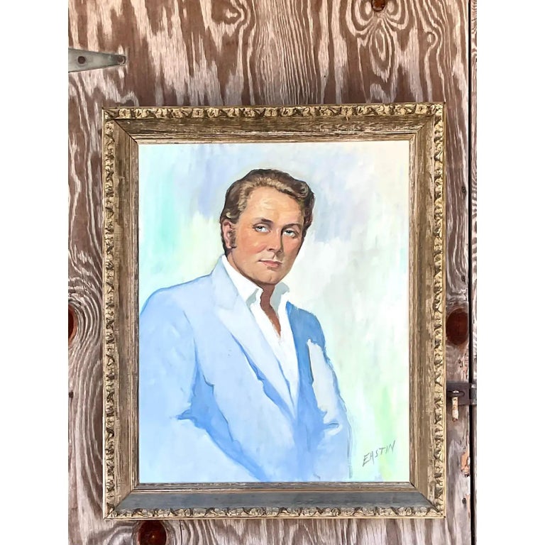 Vintage Regency Original Oil Portrait For Sale at 1stDibs