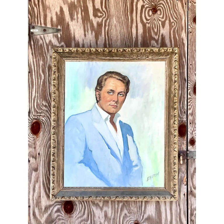 Vintage Regency Original Oil Portrait For Sale at 1stDibs