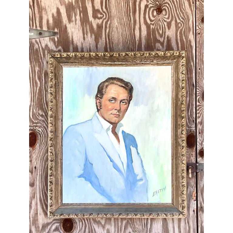 Vintage Regency Original Oil Portrait For Sale at 1stDibs