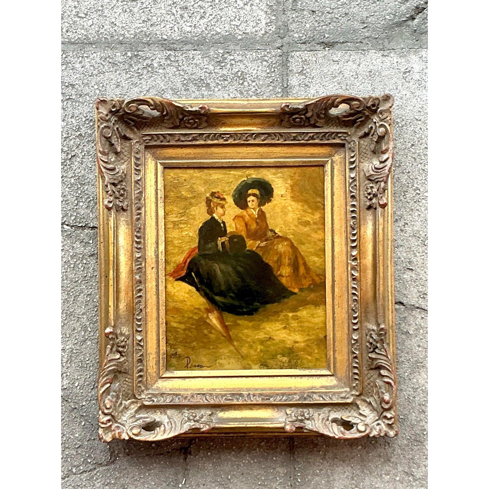 Dipinti ad olio originali della Reggenza con ritratto di 2 signore In condizioni buone in vendita a west palm beach, FL
