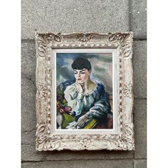 Vintage Regency Original Oil Portrait on Canvas