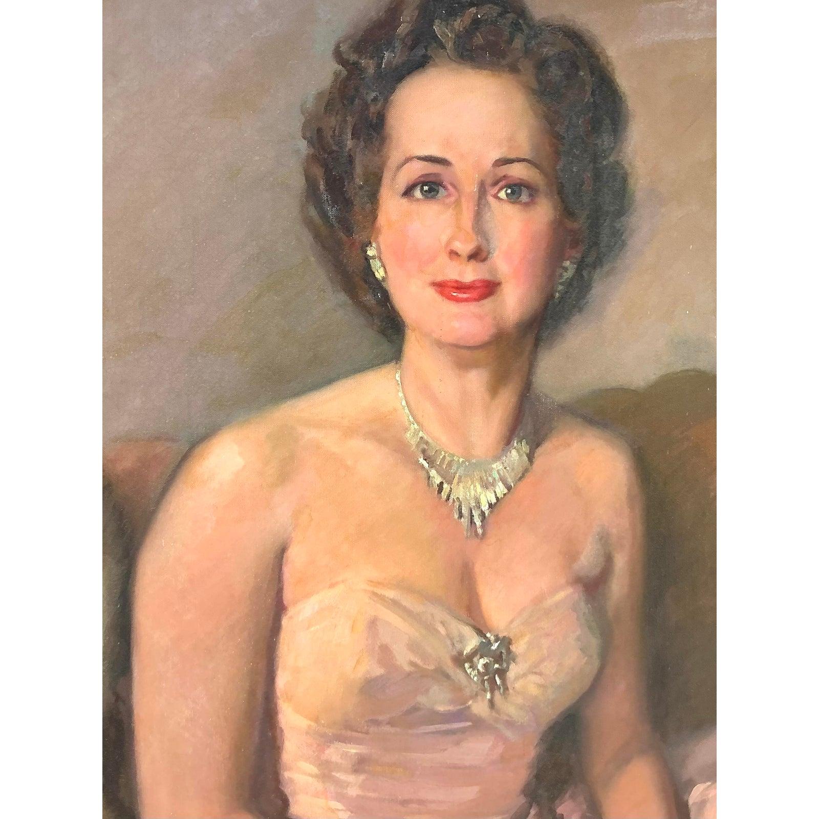 Ritratto originale ad olio su tela di epoca reggina in vendita 1