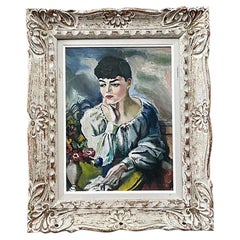 Vintage Regency Original Oil Portrait on Canvas