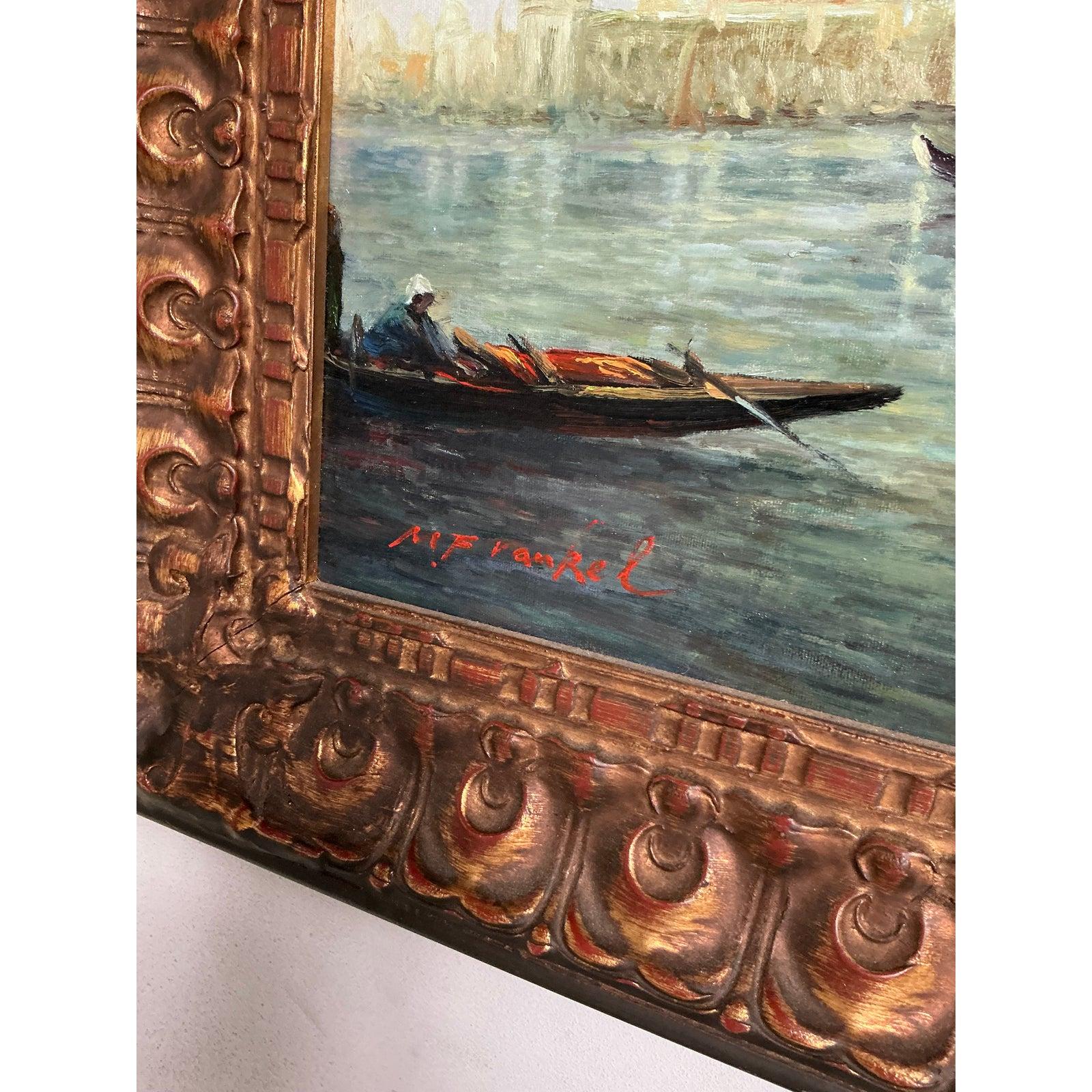 Vintage Regency Original Öl Seestück auf Leinwand (amerikanisch) im Angebot