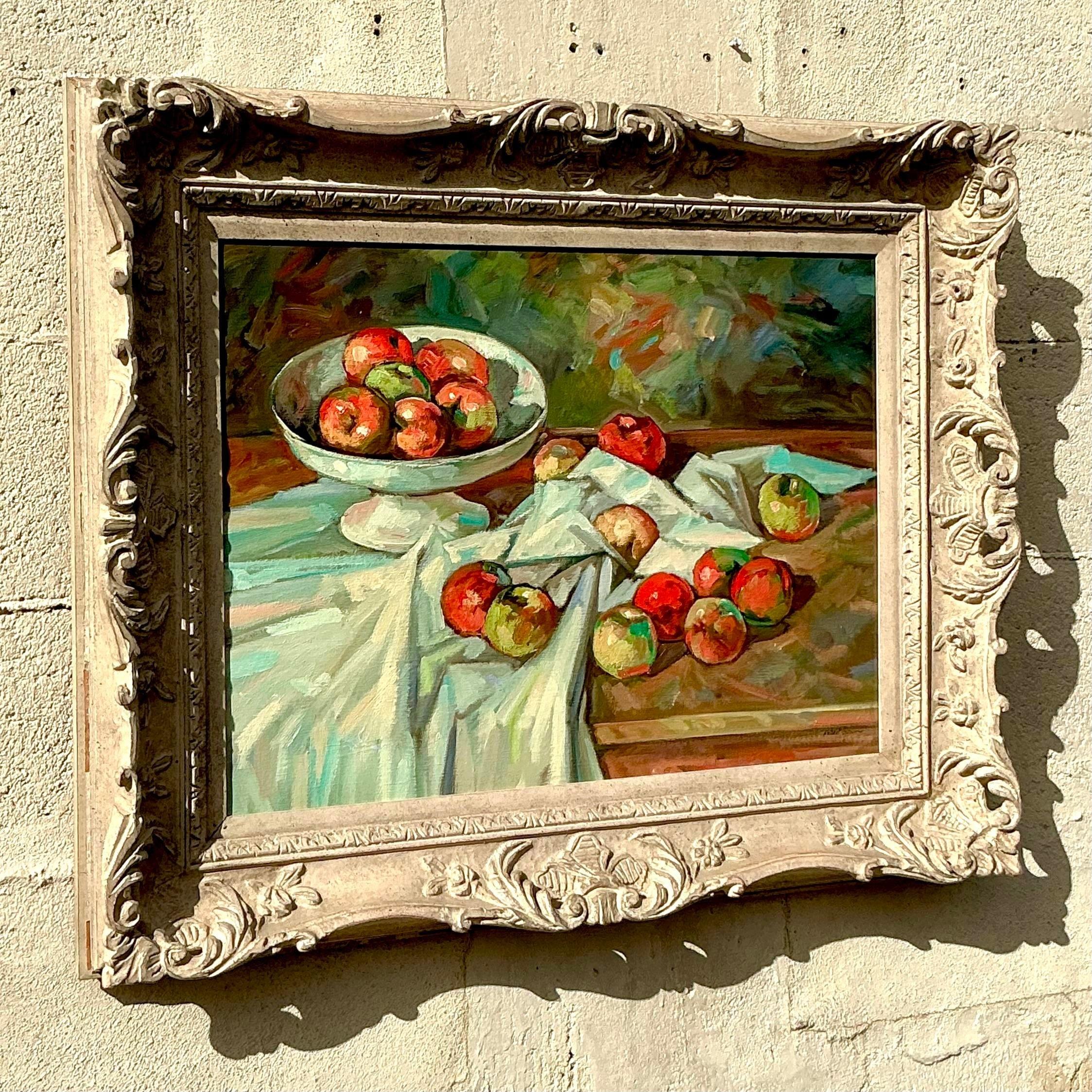 Vintage Regency Original Still Life Oil Painting on Canvas For Sale at ...