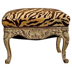 Vintage Regency Ottoman in Scalamandre Le Tigre