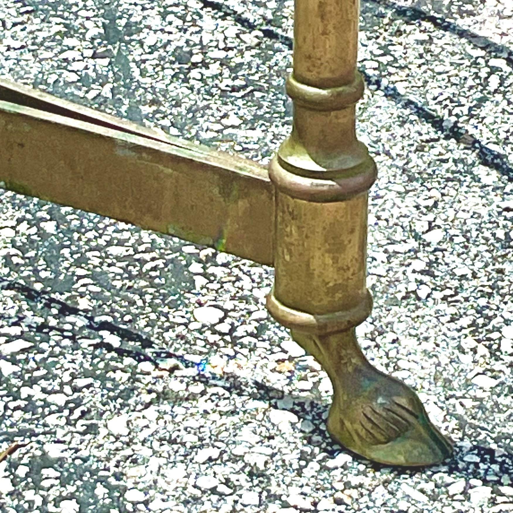 Vintage Regency Oval Brass Claw Foot Coffee Table 1