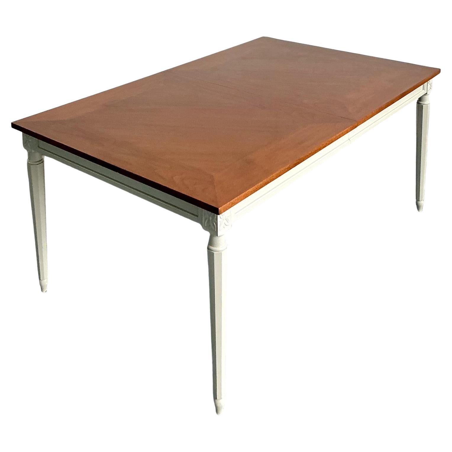 Vintage Regency Painted Apron Extendable Dining Table For Sale