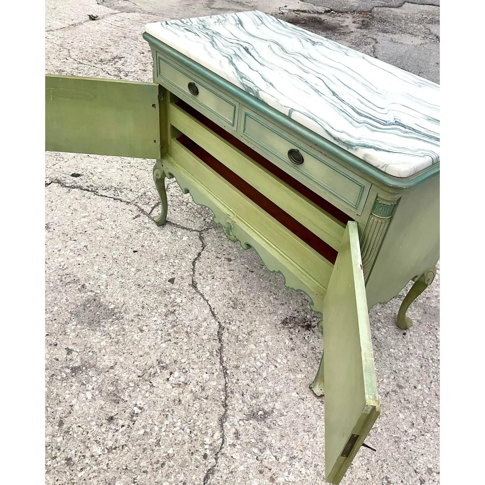 Vintage Regency Painted Lowboy In Good Condition In west palm beach, FL