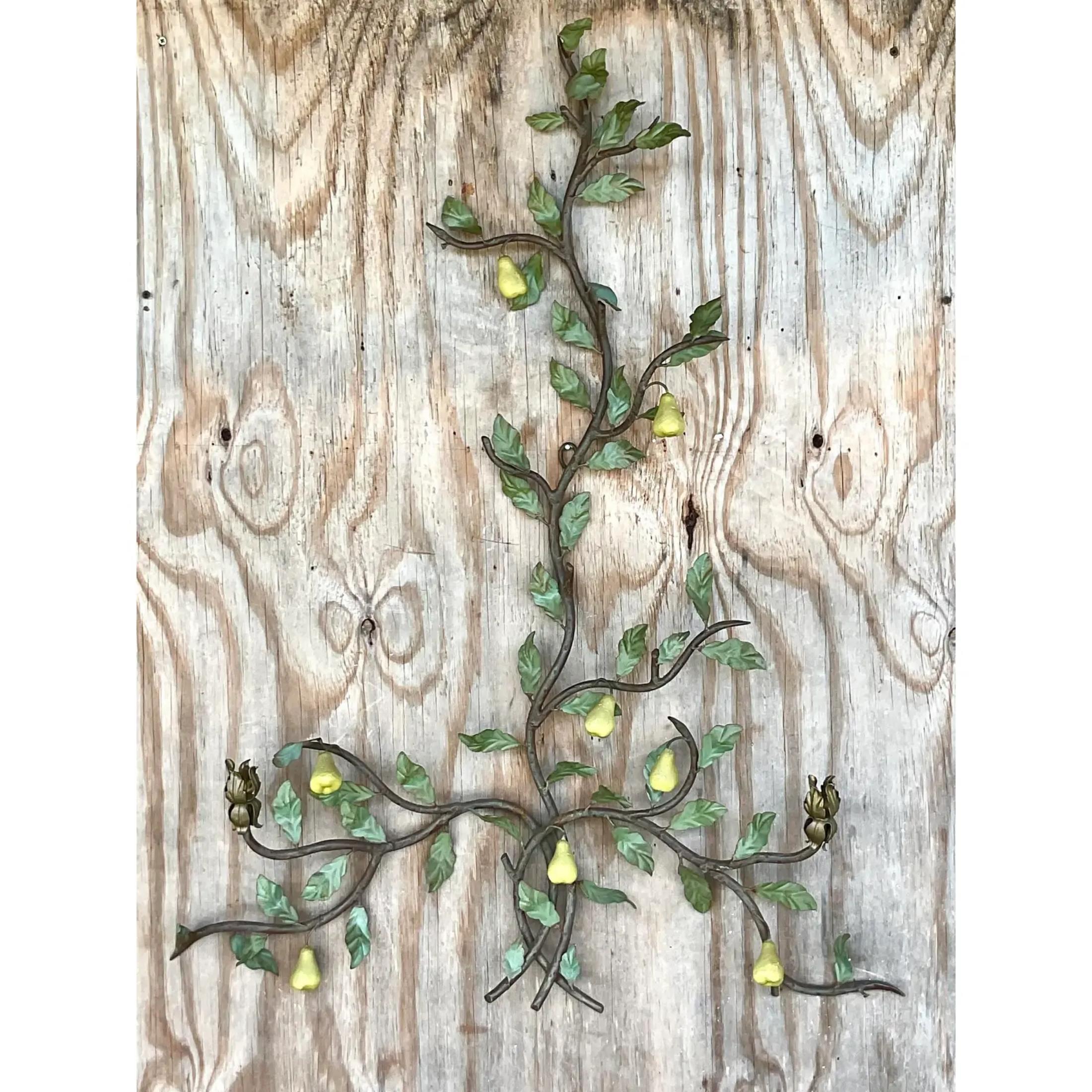 American Vintage Regency Painted Metal Pear Branch